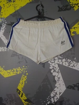 Adidas Vintage Running Shorts White Blue Yugoslavia Cotton Mens Size 4 ig93 - Image 1 of 4