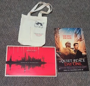 A QUIET PLACE DAY ONE MOVIE PROMO CARRYING BAG PARAMOUNT CAT + 2 BONUS POSTERS - Picture 1 of 10