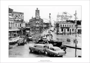 Melbourne St Kilda Junction A3 Art Print – Rainy Sunday – 42 x 29 cm Poster - Picture 1 of 3