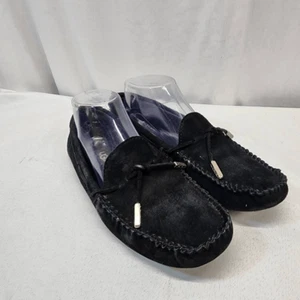 Mocasín UGG Australia Negro Piel de Oveja Cuero Zapatillas Para Mujer 8 Cómodas Mocasines - Imagen 1 de 9