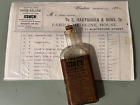 c.1906 Hartshorn?s Family Medicine Boston MA labeled bottle & bill chloroform