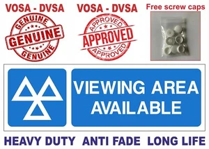 HEAVY DUTY MOT VIEWING AREA AVAILABLE SIGNS. MOT. MOT SIGN PACK. VOSA DVSA. PCI - Picture 1 of 7