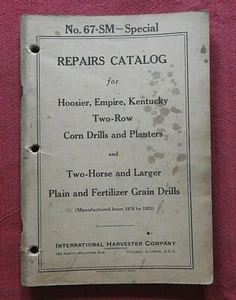 1874-1923 INTERNATIONAL HARVESTER "HOOSIER EMPIRE KENTUCKY CORN PLANTER" MANUAL - Picture 1 of 8