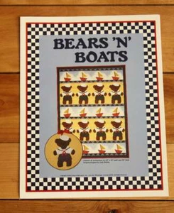 Quilt Pattern Child Theme Bears and Boats Teddy Bear Quilt Pattern 1984 - Picture 1 of 6