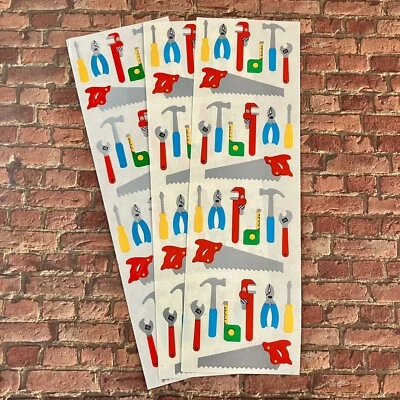 Mrs. Grossman's 3 Strips , 12 Squares, *Tools* Saw Hammer Vintage 1995 Stickers - Image 1 of 2