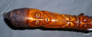 Antiguo tótem maorí antiguo bastón para caminar pesado de Nueva Zelanda cáscaras pico de metal - Imagen 1 de 24