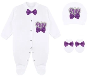 Baby Girl Newborn Crown Jewels Layette 3 Piece Gift Set - Picture 1 of 41