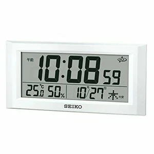 Seiko clocks and digital calendar temperature White Pearl GP502W  - Picture 1 of 6