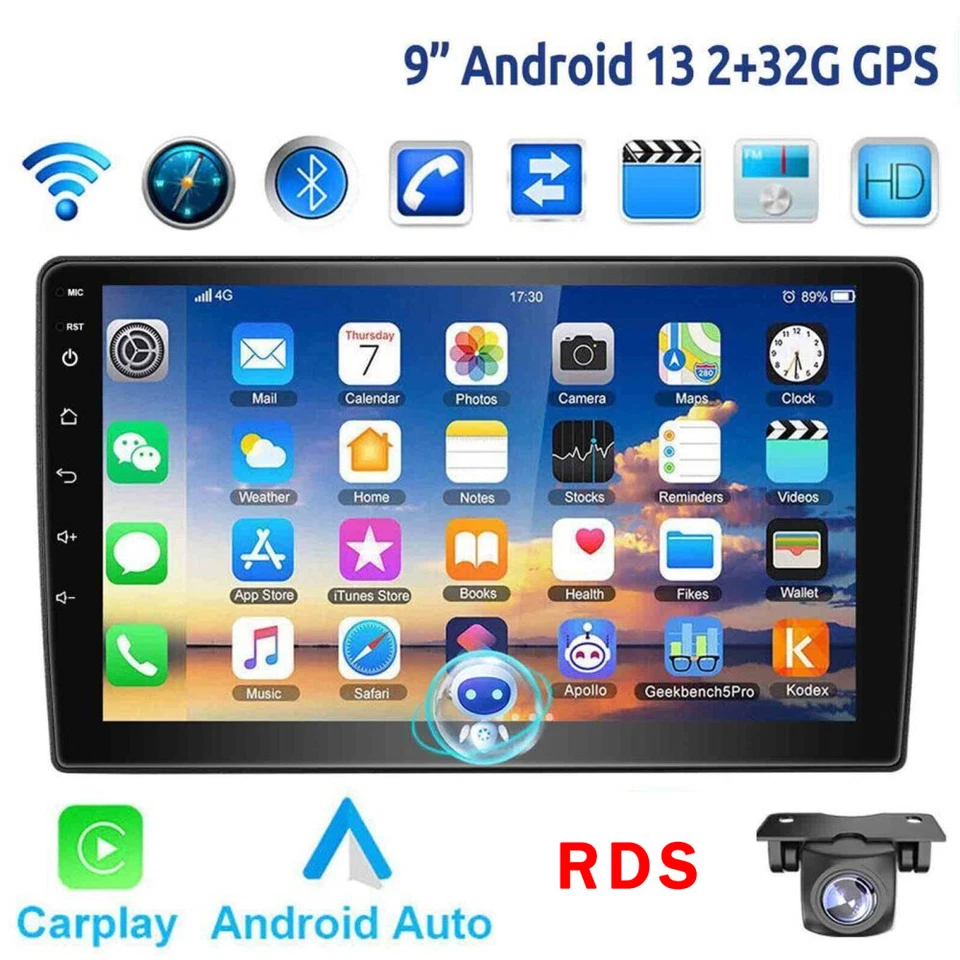 9" Android 13 Autoradio Für Fiat Ducato Citroen Jumper GPS Navi RDS Carplay+Kam - Bild 1 von 4