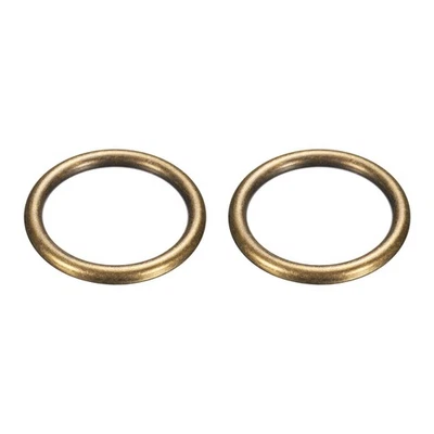 Metal O Ring, 2 Pcs 2.4 Inch OD 1.9 Inch ID 7mm Thick Seamless Dark Gold - Imagem 1 de 4