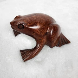 Ironwood Carving Frog Small Wood Figurine 4" X 3.5" X 2"  - Picture 1 of 9