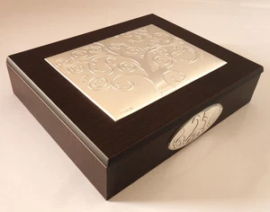 25° ANNIVERSARIO DI MATRIMONIO NOZZE D'ARGENTO L'ALBERO DELLA VITA PORTAGIOIE - Picture 1 of 4