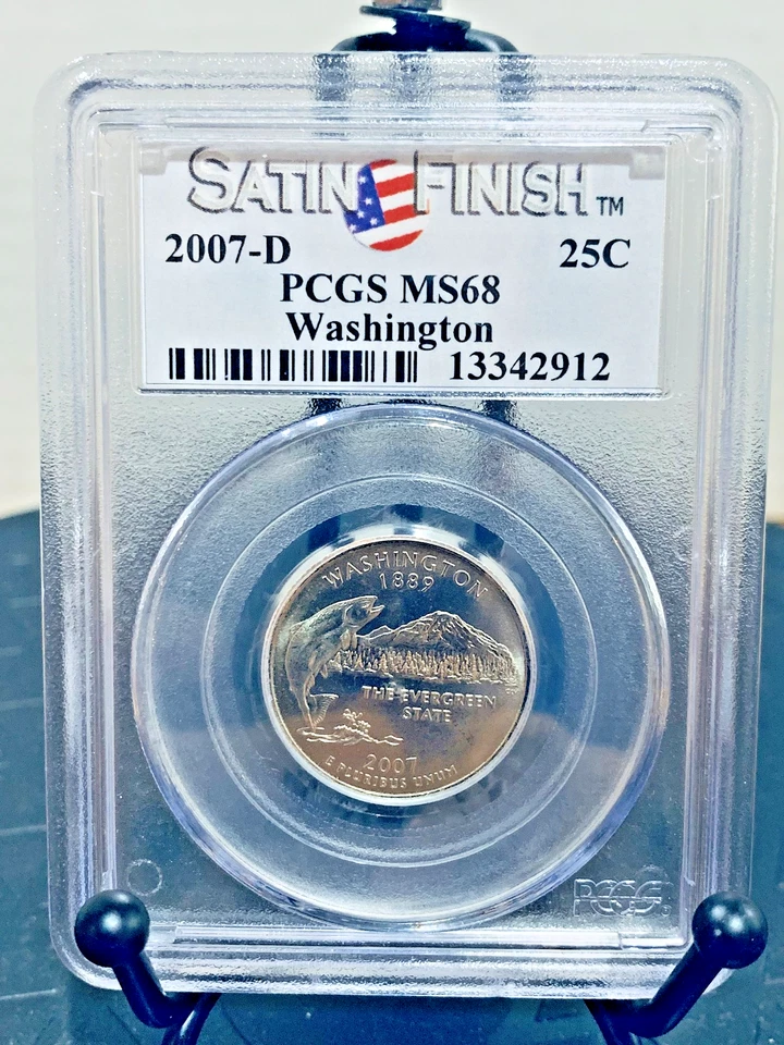 2007-D Washington Quarter Washington Satin Finish PCGS MS68 #13342912 - Image 1 of 2