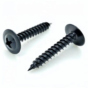#8 x 1, 100 Qty Black Wood Screws - Phillips Modified Truss Head Wood Screws,... - Picture 1 of 5