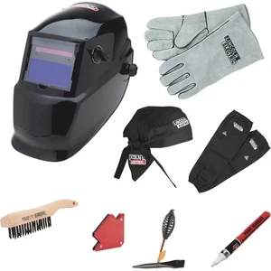 Lincoln Electric Auto-Darkening Welding Helmet Kit, Glossy Black, Model# K4767-1 - Picture 1 of 11