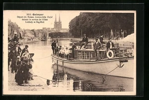 CPA Quimper, Départ du Bateau Atomobile Terfel - Picture 1 of 2