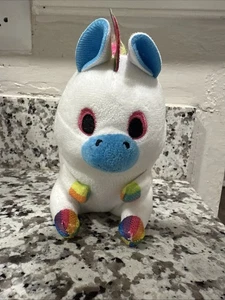Belly Buddies Unicorn 6" White Rainbow Stuffed Animal Plush Nanco NWT - Picture 1 of 3