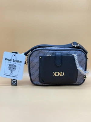 XOXO Gray Mini Shoulder Handbag/Purse - Black/Gold Zipper With Coin Pouch - Image 1 of 4