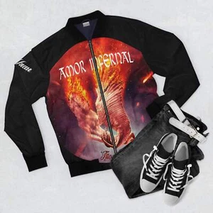 TitoJuan, Amor infernal, Men's Bomber Jacket (AOP) - Imagen 1 de 4