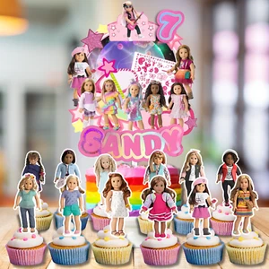 AMERICAN GIRL cake topper birthday party supplies cupcake centerpiece decoration - Picture 1 of 18