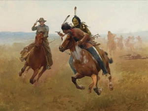 A Close Call by Charles Schreyvogel Western Giclee Art Print + Ships Free - Picture 1 of 3