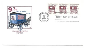 1903  9.3c Mail Wagon 1880s, coil, Farnam, HF, FDC - Picture 1 of 1