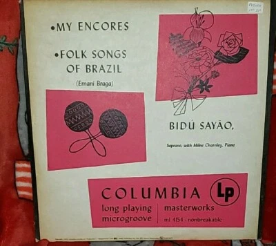 Bidu Sayao, sop Encores / Folk Songs of Brazil *Columbia ML 4154 mono VG+ - Image 1 of 3