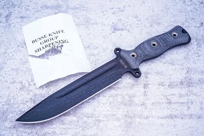 Busse Combat Team Gemini, Black Coated INFI, Black G10 - Image 1 of 4