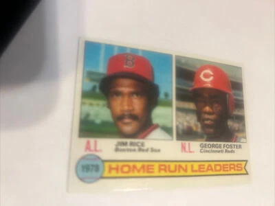 1979 Topps Home Run Leaders 2 Jim Rice Red Sox George Foster Reds NmMt Free Ship - Image 1 of 4