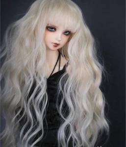 6-7" 1/6 BJD Peluca Rubia Larga Rizada Luz LUTS Muñeca SD DZ DOD MSD Cabello Blyethe - Imagen 1 de 3