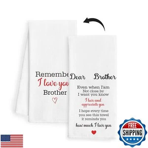 Brother Gifts Kitchen Towels, Long Distance Gifts for Brother, Best Brothers - Picture 1 of 5