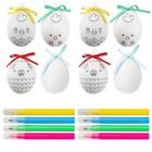 Set Of 8 Colour Your Own Easter Eggs & Colouring Pens Childrens Craft Egg Hunt