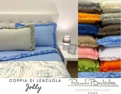 Completo Lenzuola Letto Matrimoniale Renato Balestra "Jolly" In Puro Cotone - Immagine 1 di 4