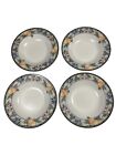 Four (4) Mikasa GARDEN HARVEST CAC29 Intaglio Soup Bowls Large Rim Excellent 9”