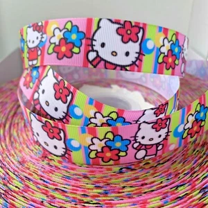 YARD HELLO KITTY CAT KITTEN GIRL GROSGRAIN RIBBON CHARACTER CRAFT CAKE BOW - Picture 1 of 1