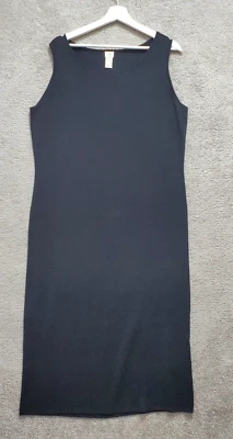Vestido Vaina J. Jill Para Mujer L Pequeño Negro Tejido Slinky Cápsula de Viaje Lagenlook Foto 1 de 4
