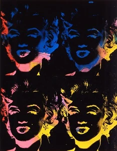 NEW Andy Warhol Marilyn Munroe Head Poster, Print Canvas Reverse Black Colour - Picture 1 of 4