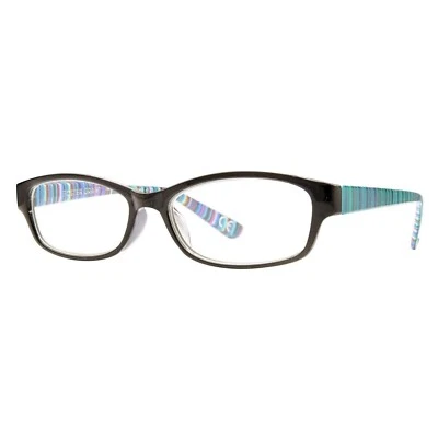 Foster Grant - Brianna - Glossy Black and Blue - Ladies Reading Glasses + Case