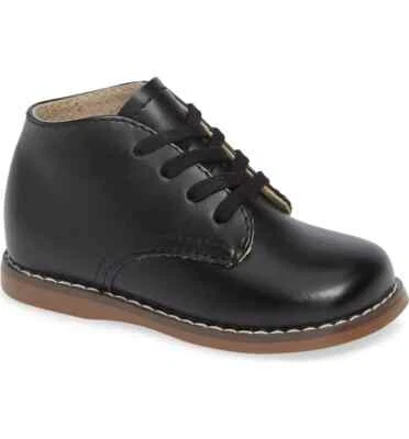 Zapatos para caminar FootMates Todd de cuero negro para niños Foto 1 de 4