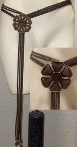 Gold mesh slider belt with FLOWER Buckle signed Sarah Cavender Metalworks - Picture 1 of 8