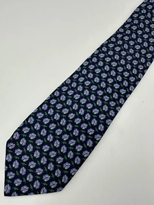 Vintage Designer Krawatten Seide Herren Krawatte Roxy blau lila grün Blumen abstrakt - Bild 1 von 5