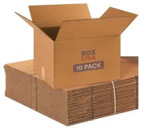 Moving Boxes Medium 18"L x 14"W x 12"H 10-Pack | Corrugated Cardboard Box for Sh - Picture 1 of 5