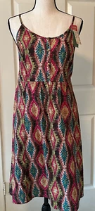 Roper Western wear Womens sleeveless dress multicolor diamond print NWT Size L - Picture 1 of 7