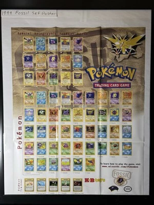1999 Pokemon Fossil Poster / Playmat  Mint/Near Mint Rare Original WOTC - Image 1 of 4