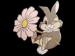 Fantasy Pin - Disney Bambi Movie - Thumper holding a Flower and Winking - Picture 1 of 2