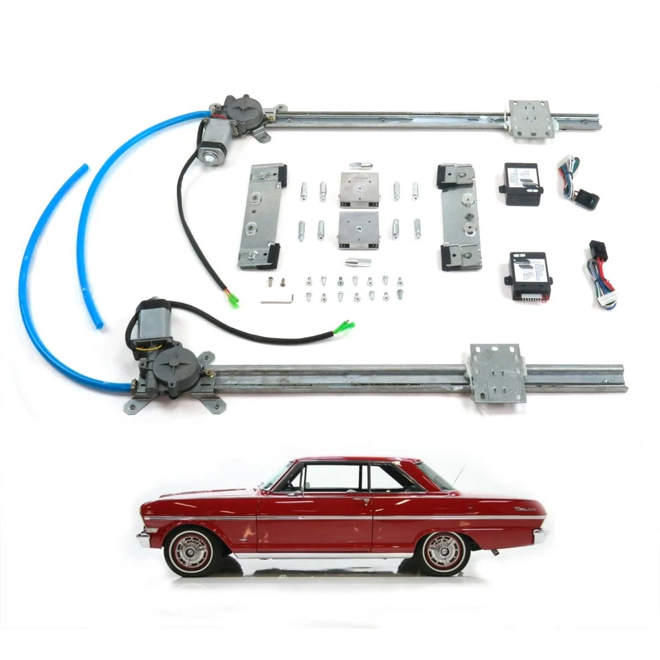 Kit de conversión de ventana eléctrica One Touch Chevy II 1962-65 motor Acadian Nova SS Foto 1 de 4