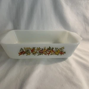 ANCHOR HOCKING FIRE KING LOAF PAN 441 ONE QUART VEGETABLE HARVEST 5 X 9 - Picture 1 of 7
