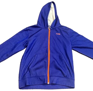 Champion Boys Zip Up Jacket Blue Neon Orange Youth Size M 8-10 - Picture 1 of 9