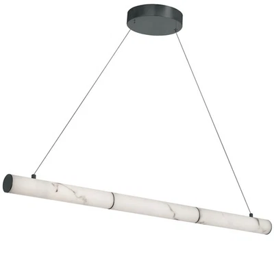 Dainolite RBN-4030HP Reuben 40"W LED Linear Chandelier - White / Matte Black - Image 1 of 4