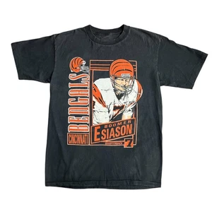 90's Boomer Esiason Cincinnati Bengals T-shirt Caricature Black tee HN3274 - Picture 1 of 2